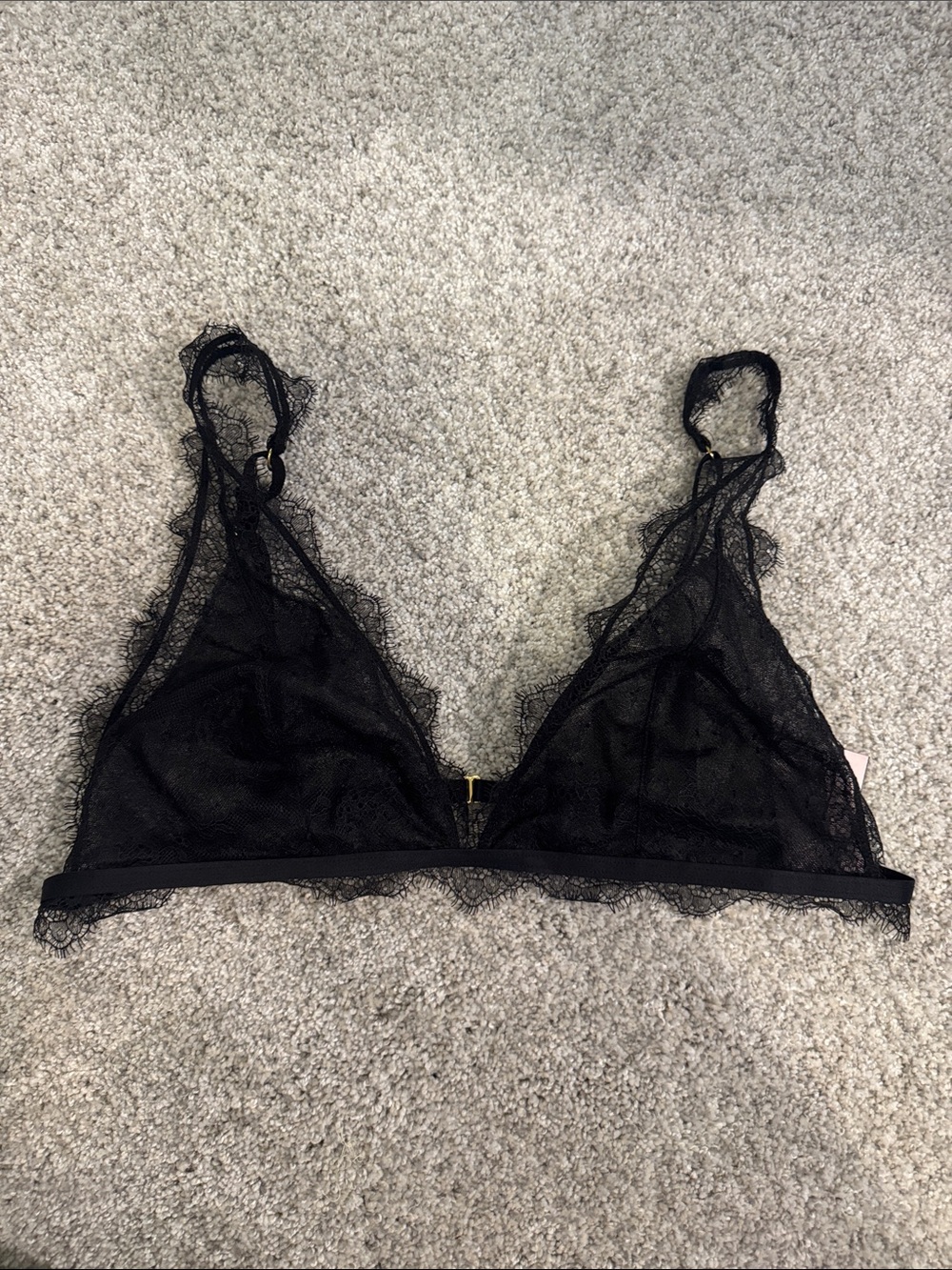 Victoria's Secret Black Lace Bralette with Scalloped Trim